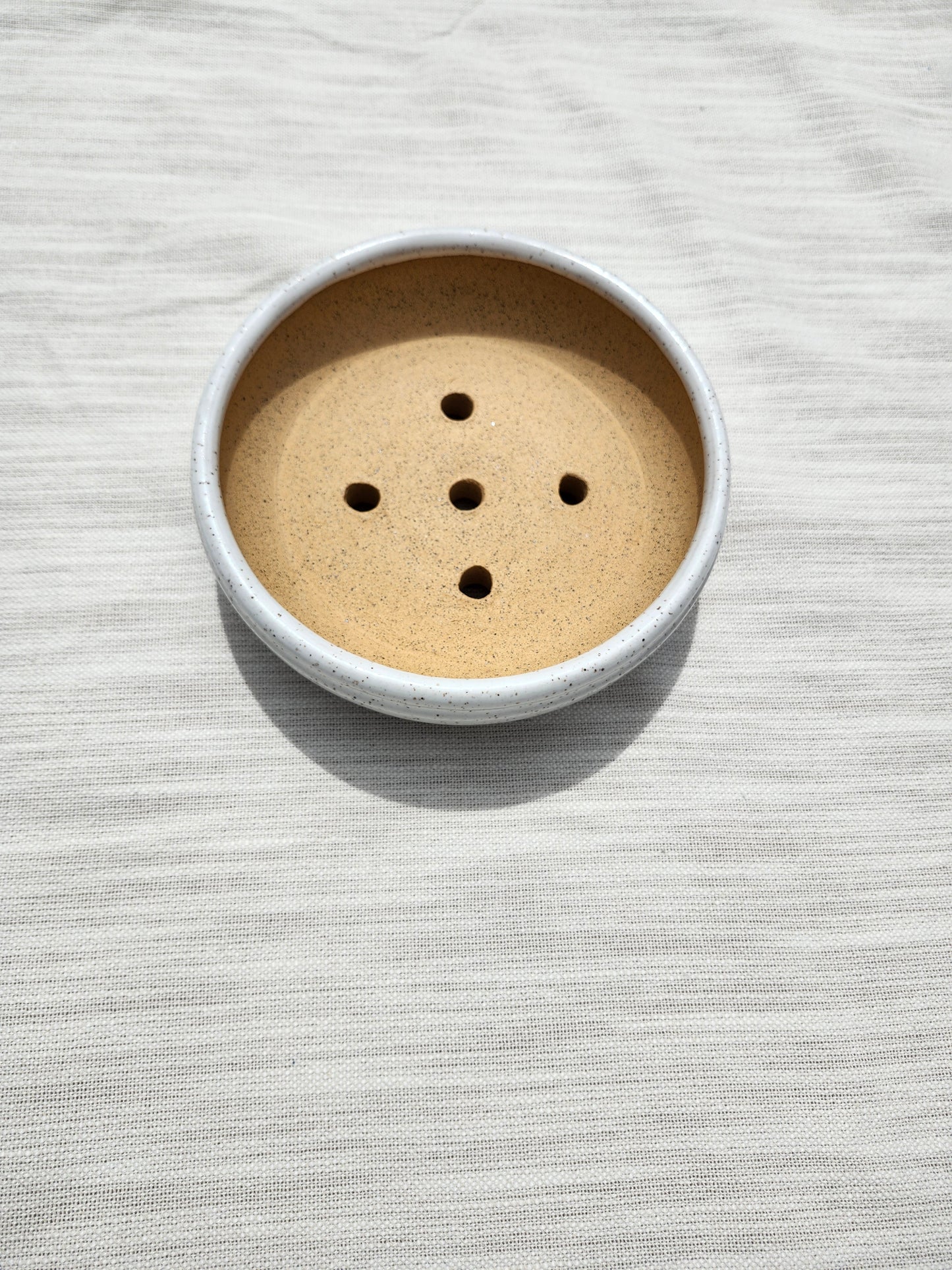 White Speckled Bonsai Pot