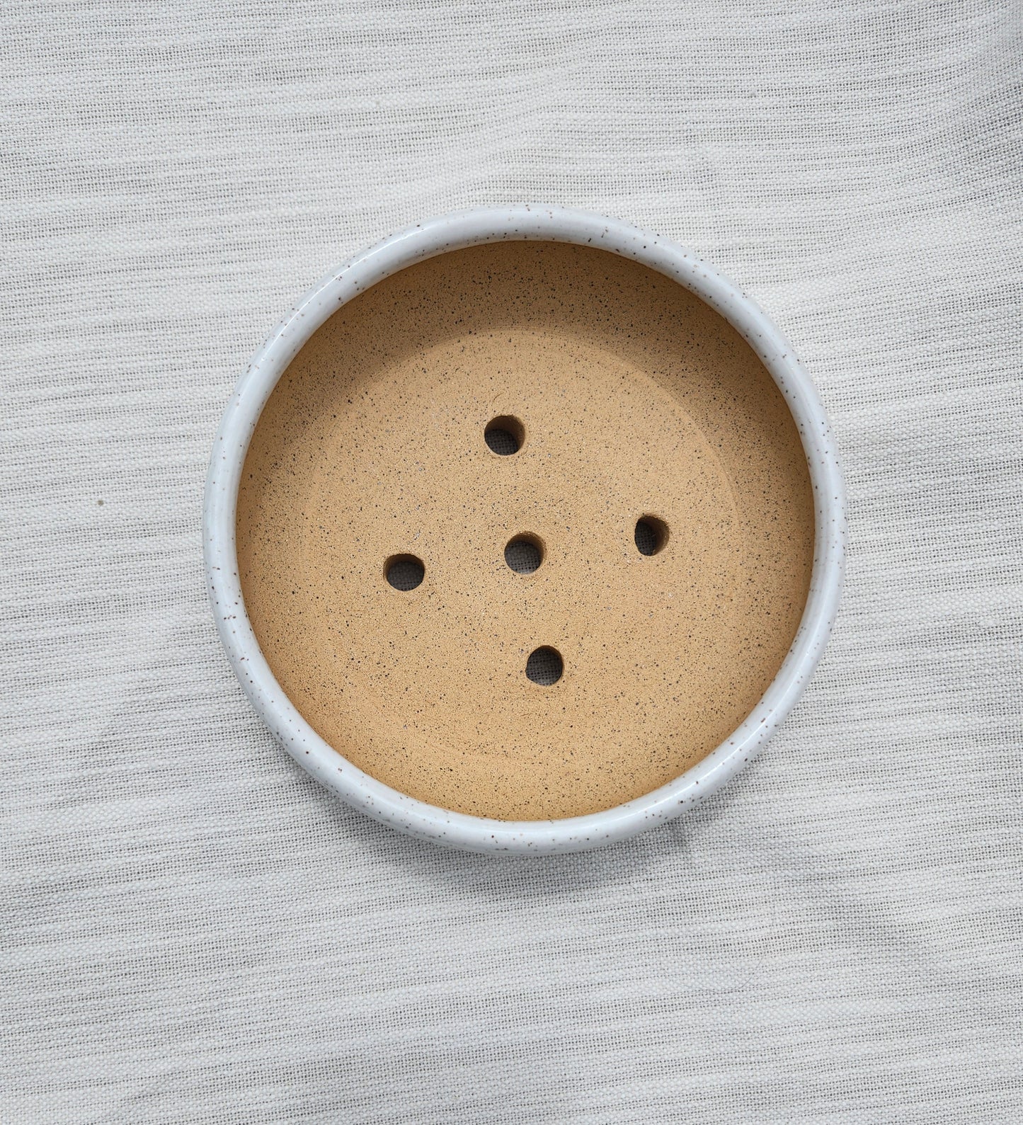 White Speckled Bonsai Pot