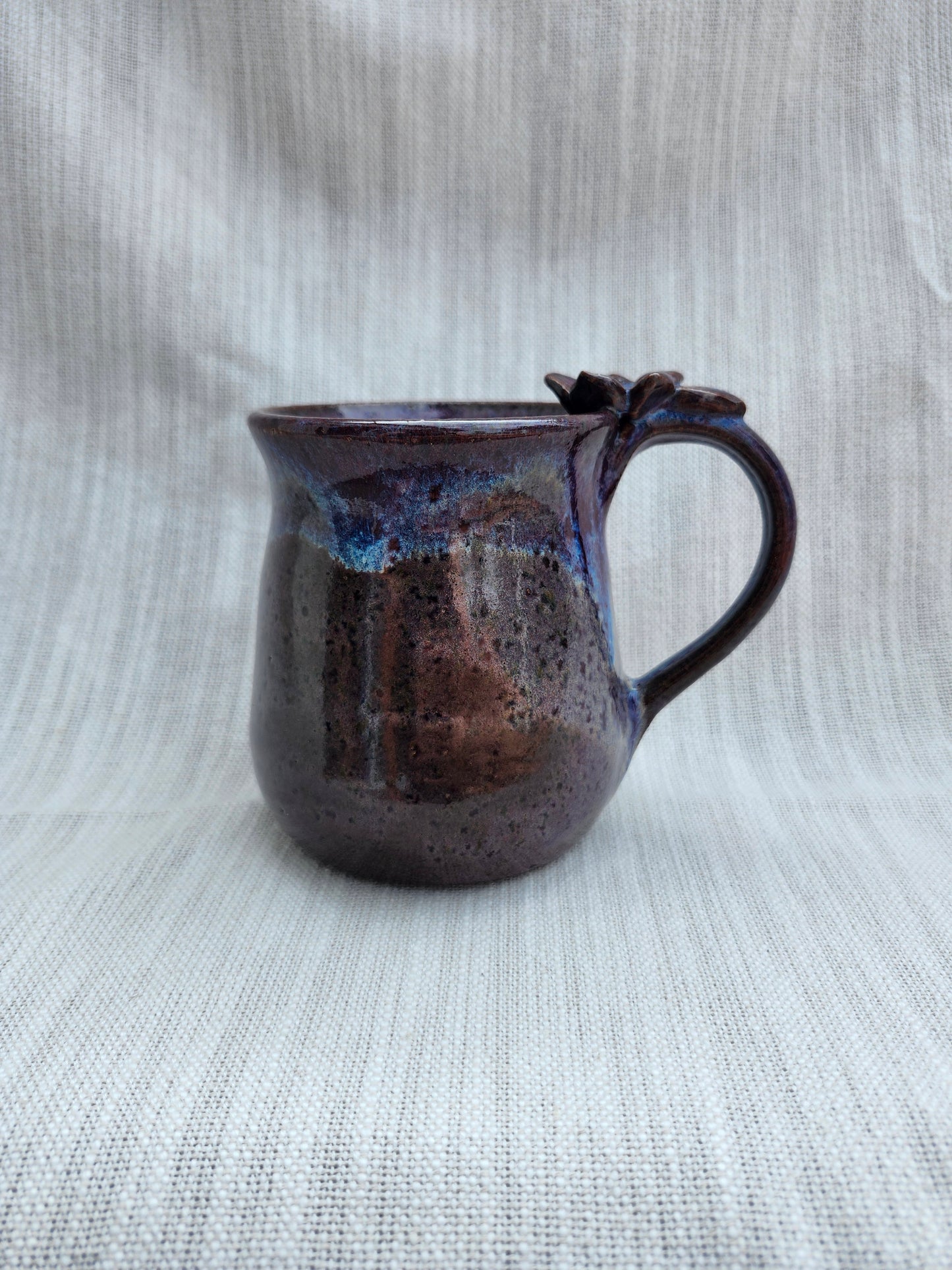 Ceramic Mug with Flower Handle