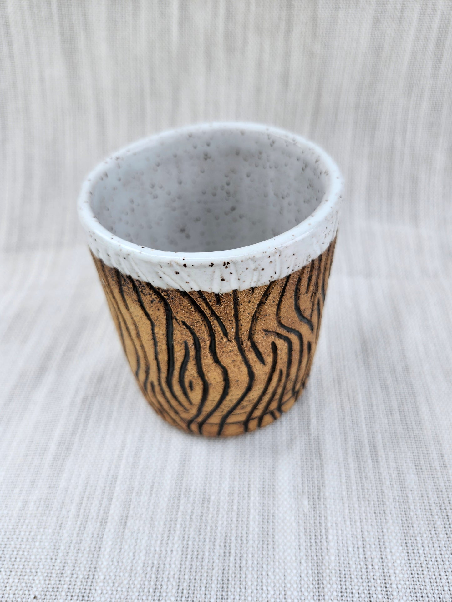 Craved tree mug with heart