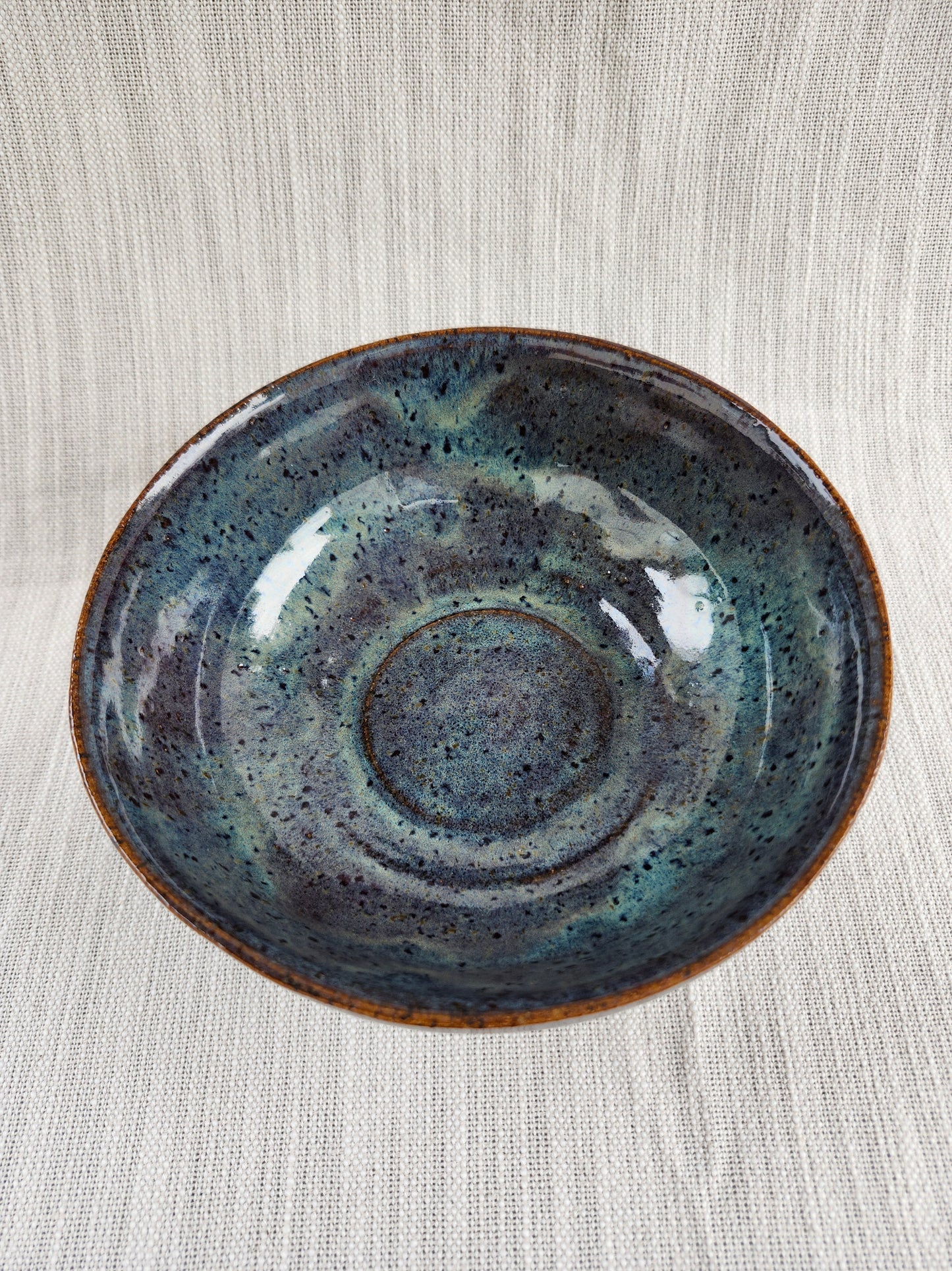 Blue speckled bowl