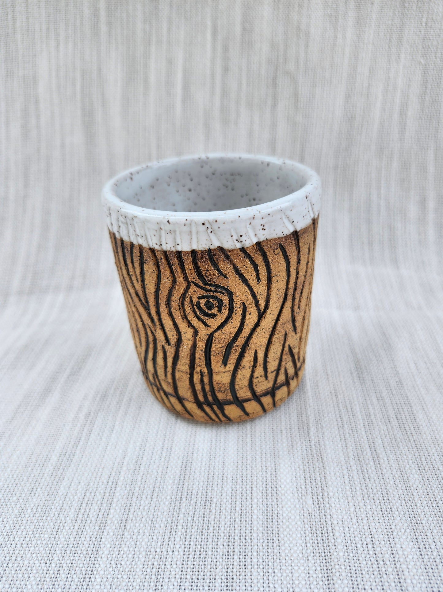 Craved tree mug with heart