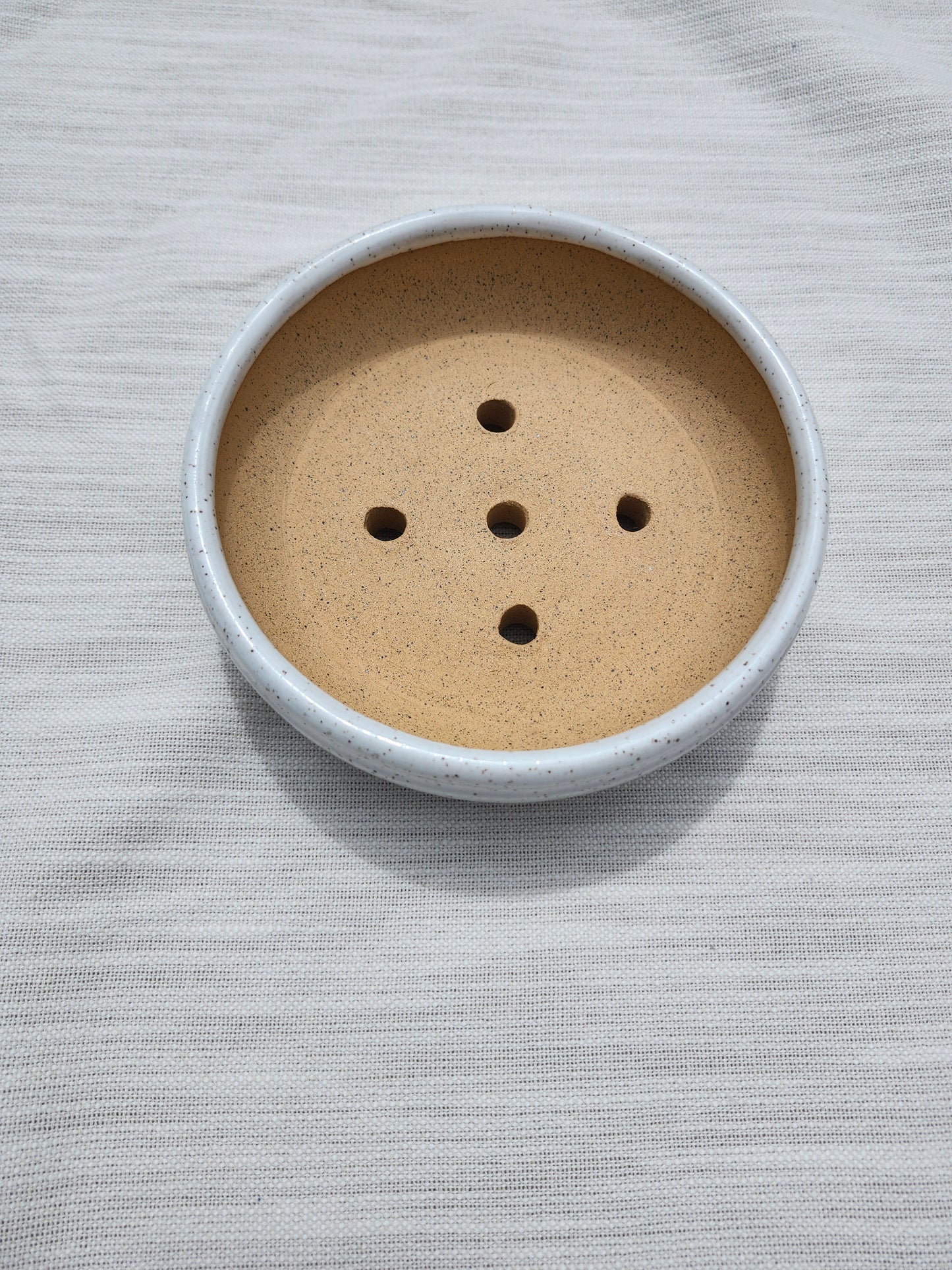 White Speckled Bonsai Pot