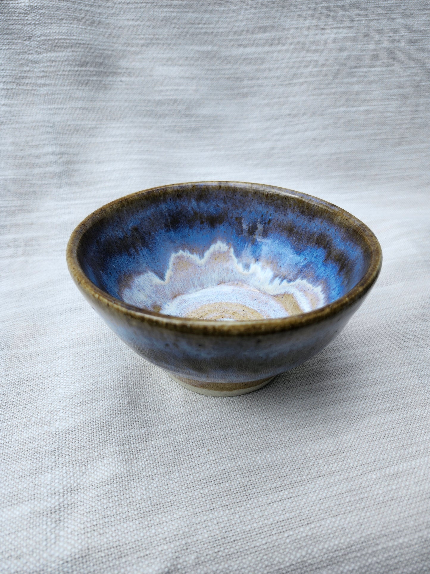 Blue pedestal bowl