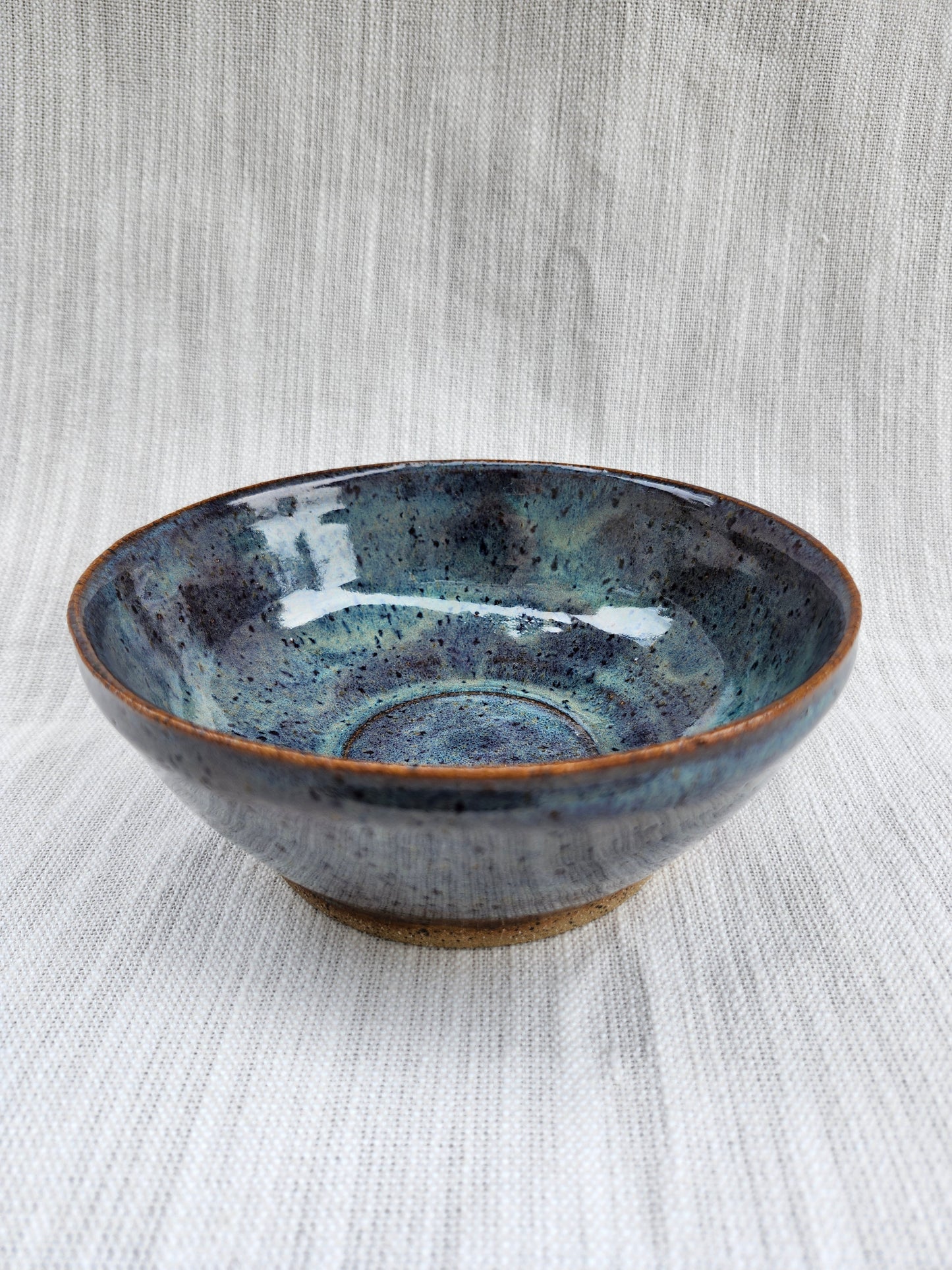 Blue speckled bowl