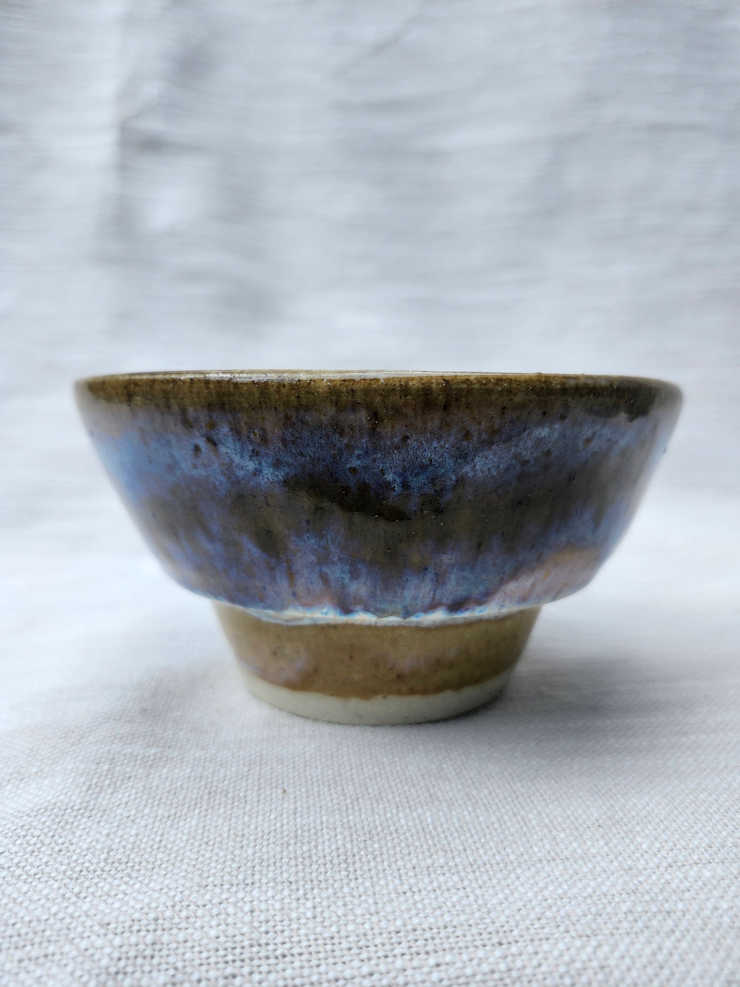Blue pedestal bowl
