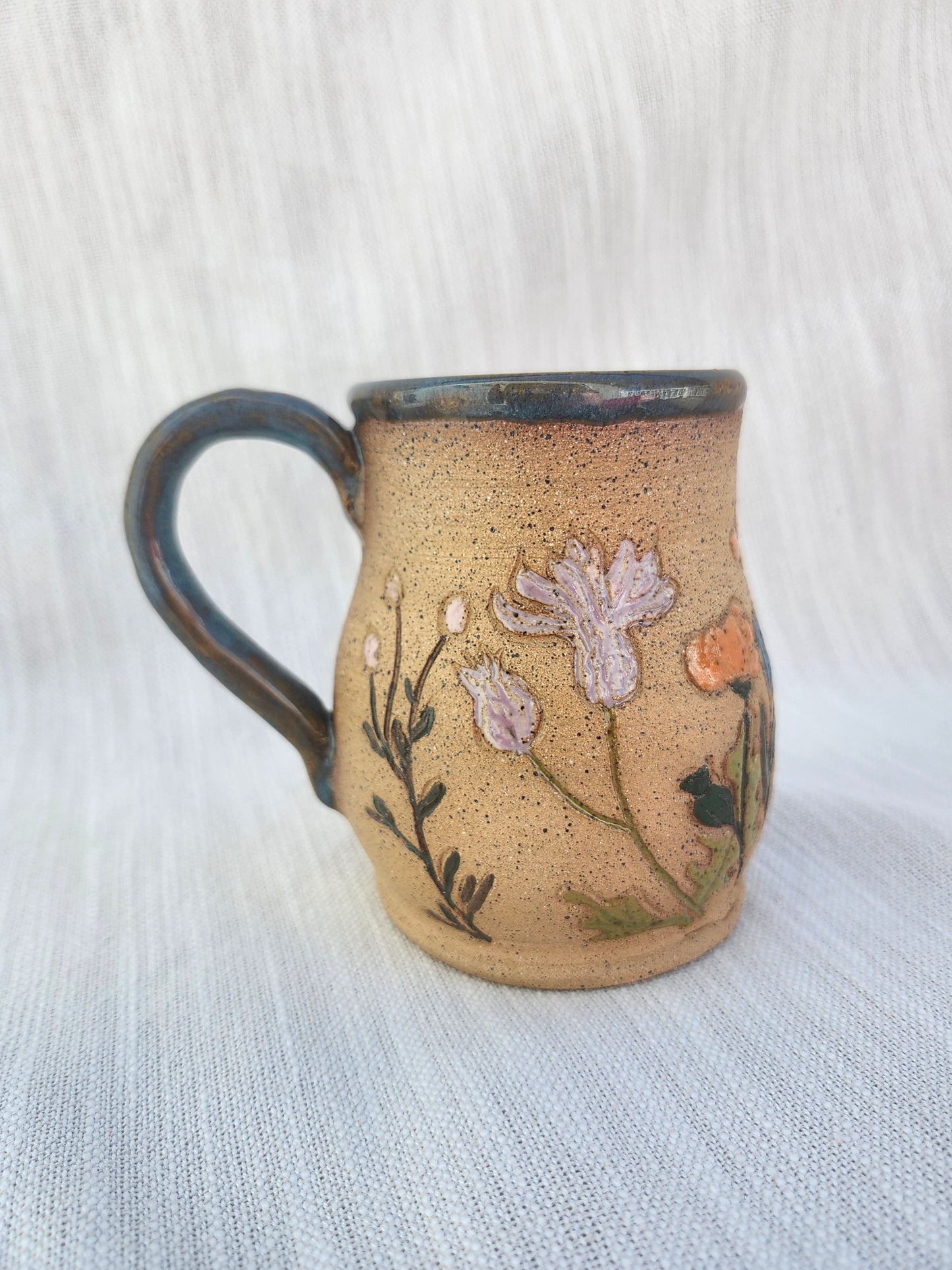Turquoise Wildflower Mug