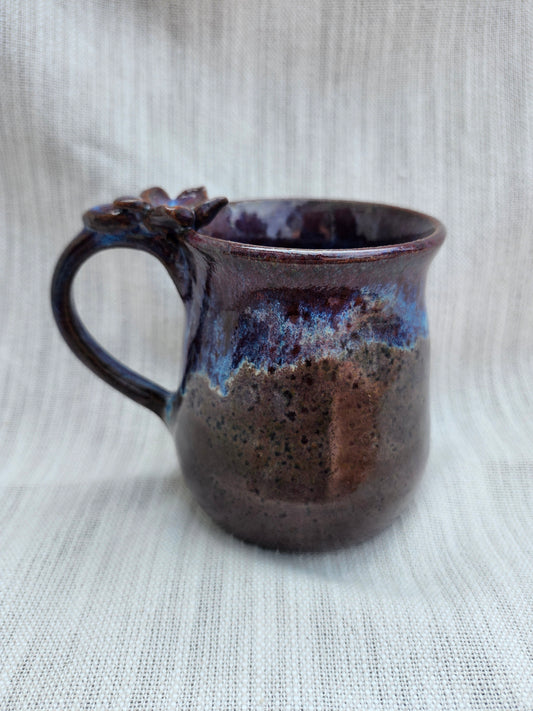 Ceramic Mug with Flower Handle