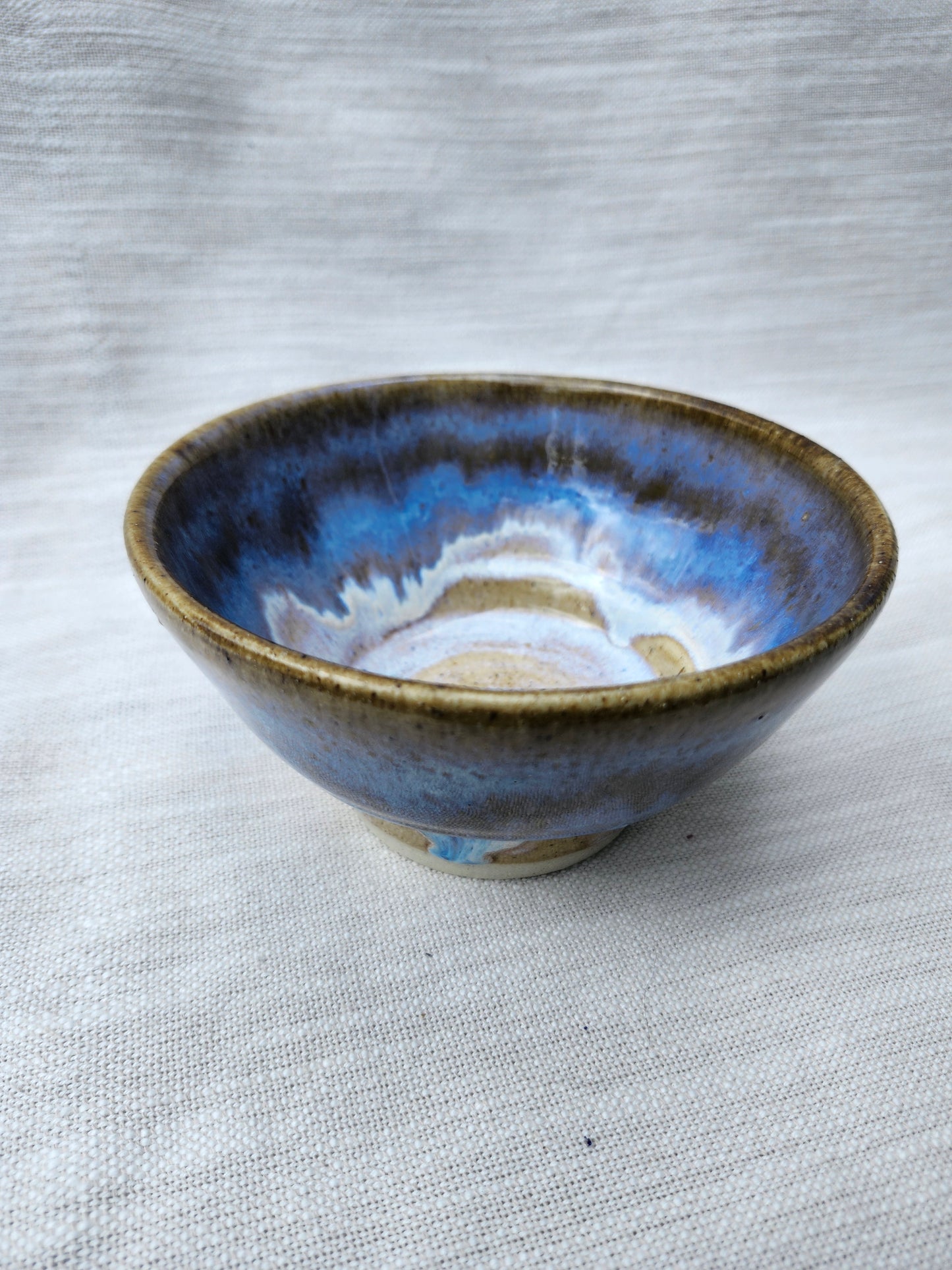 Blue pedestal bowl