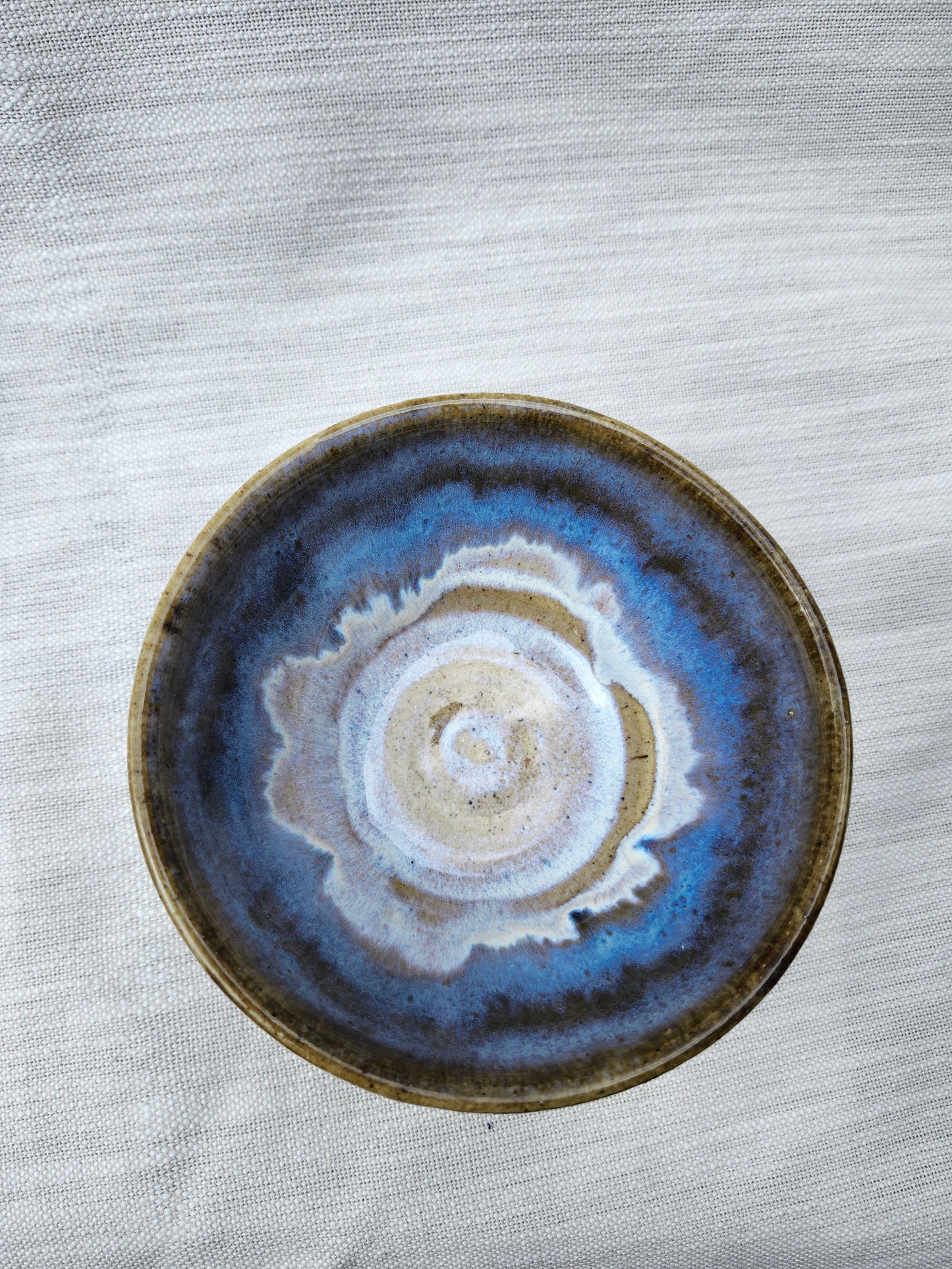 Blue pedestal bowl