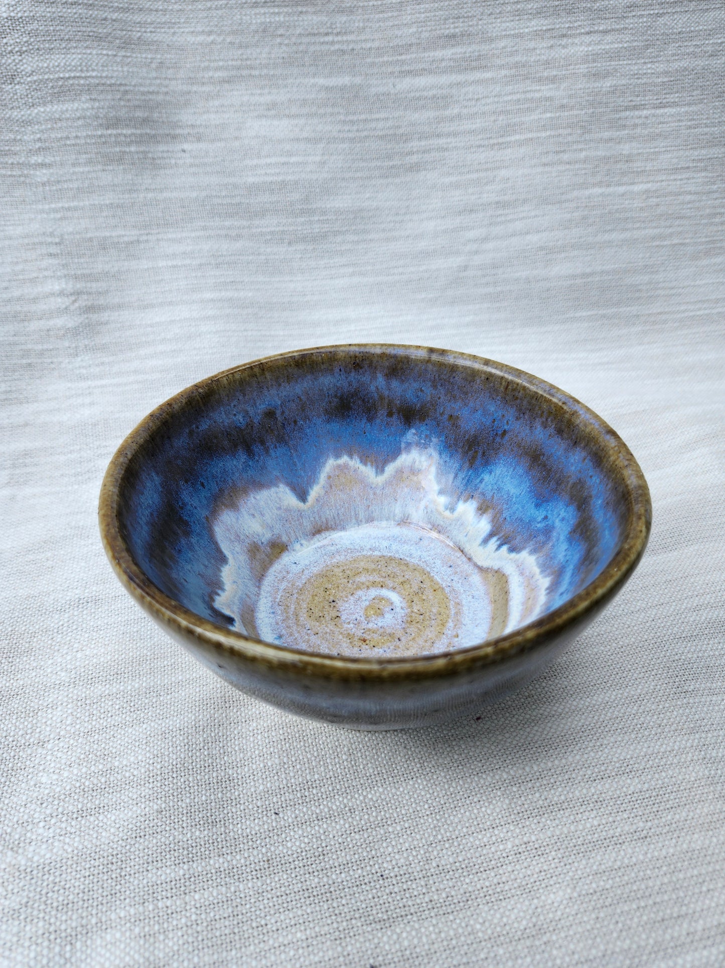 Blue pedestal bowl