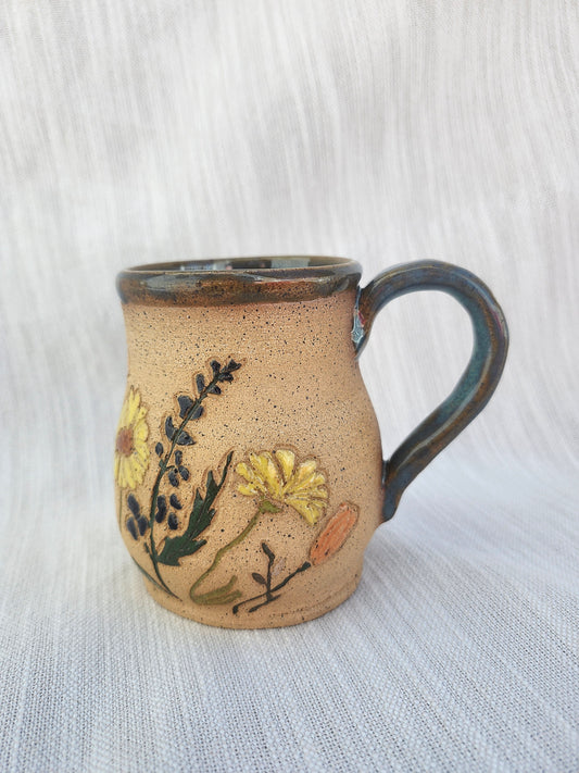 Turquoise Wildflower Mug