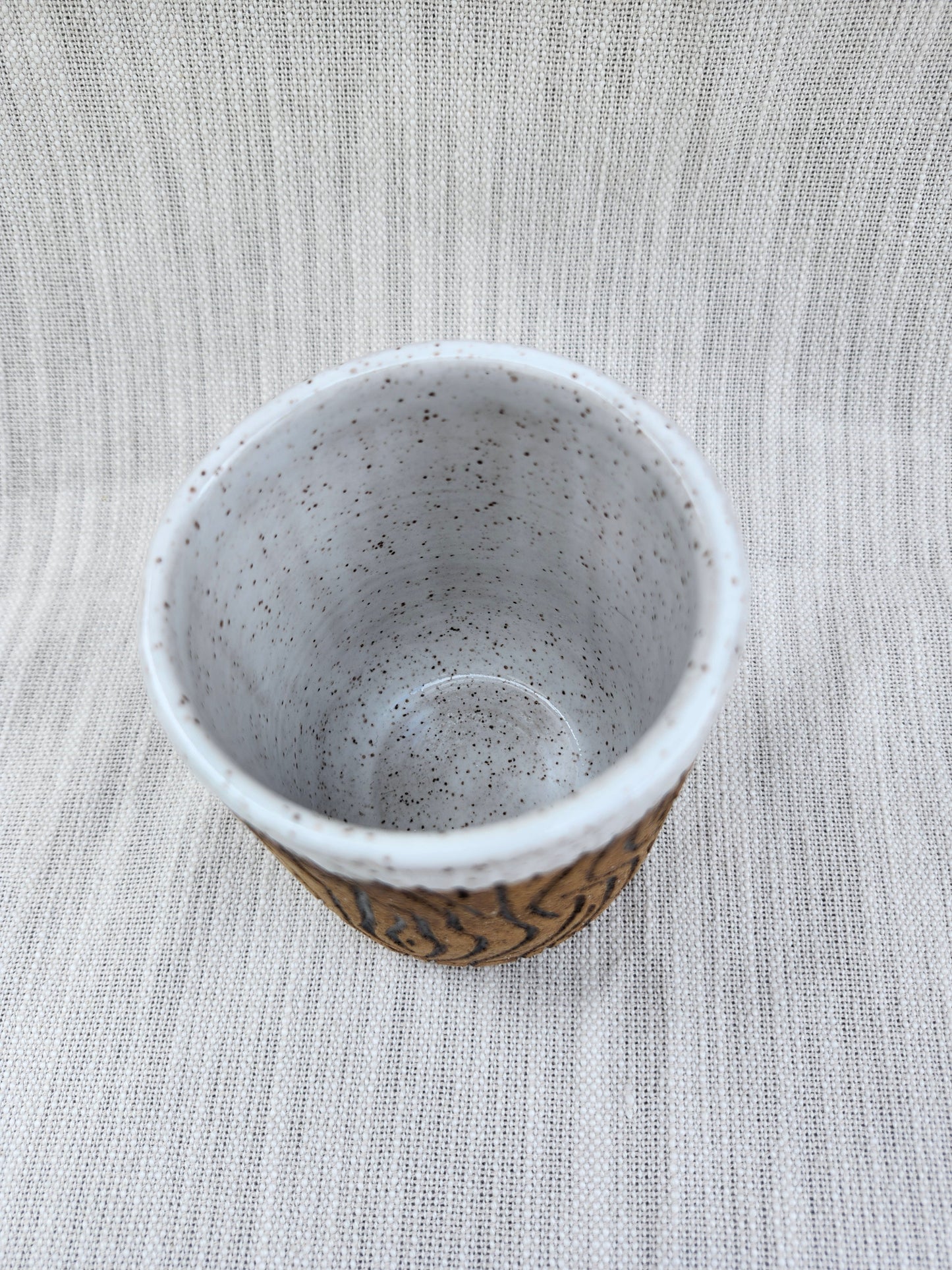 Craved tree mug with heart