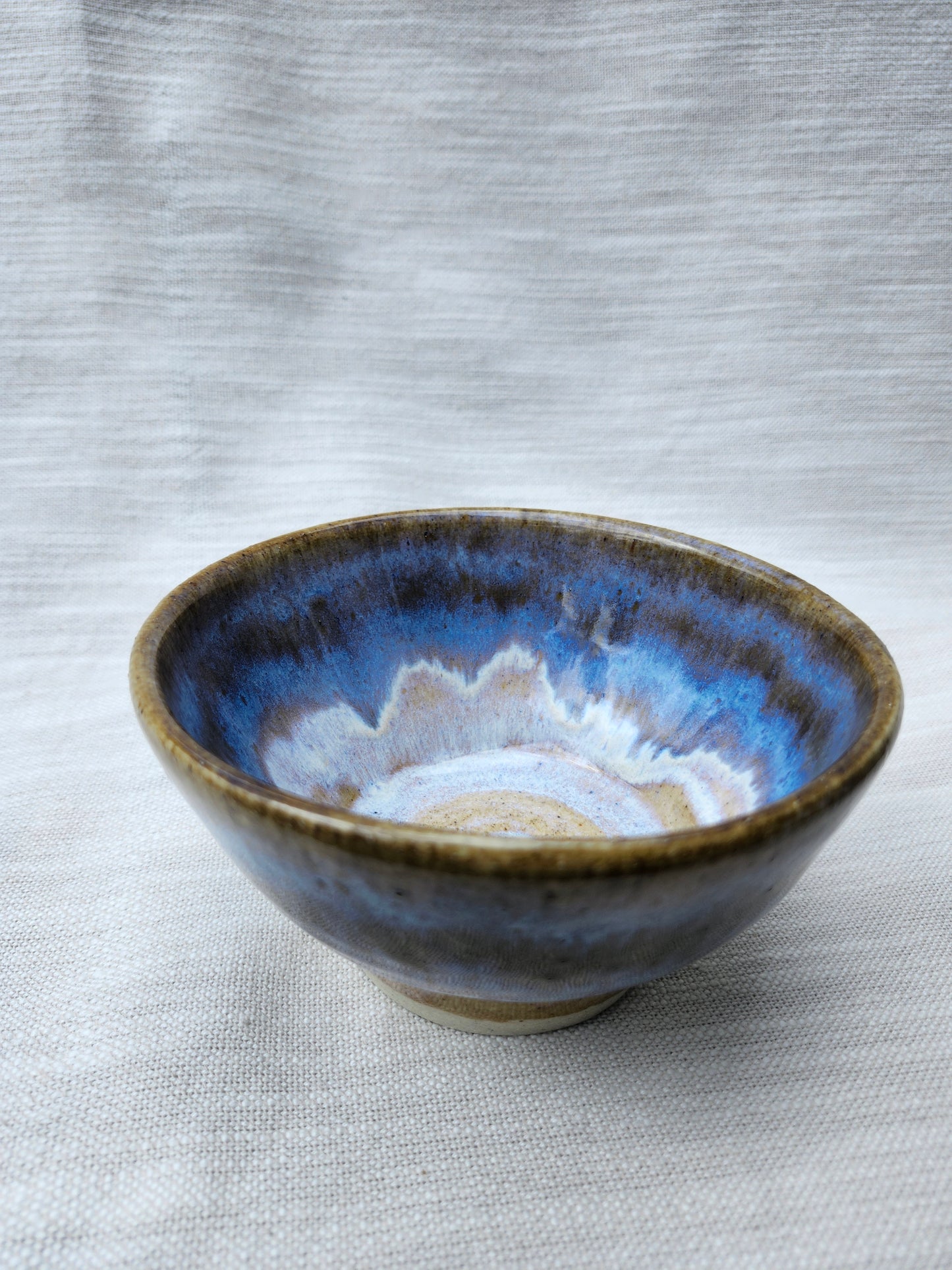 Blue pedestal bowl