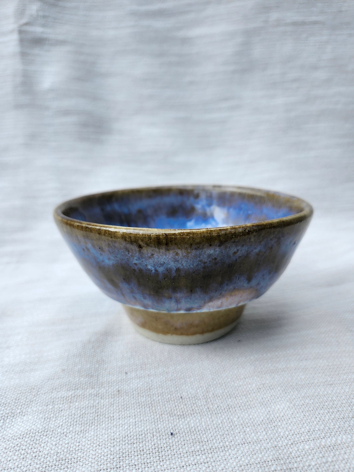 Blue pedestal bowl