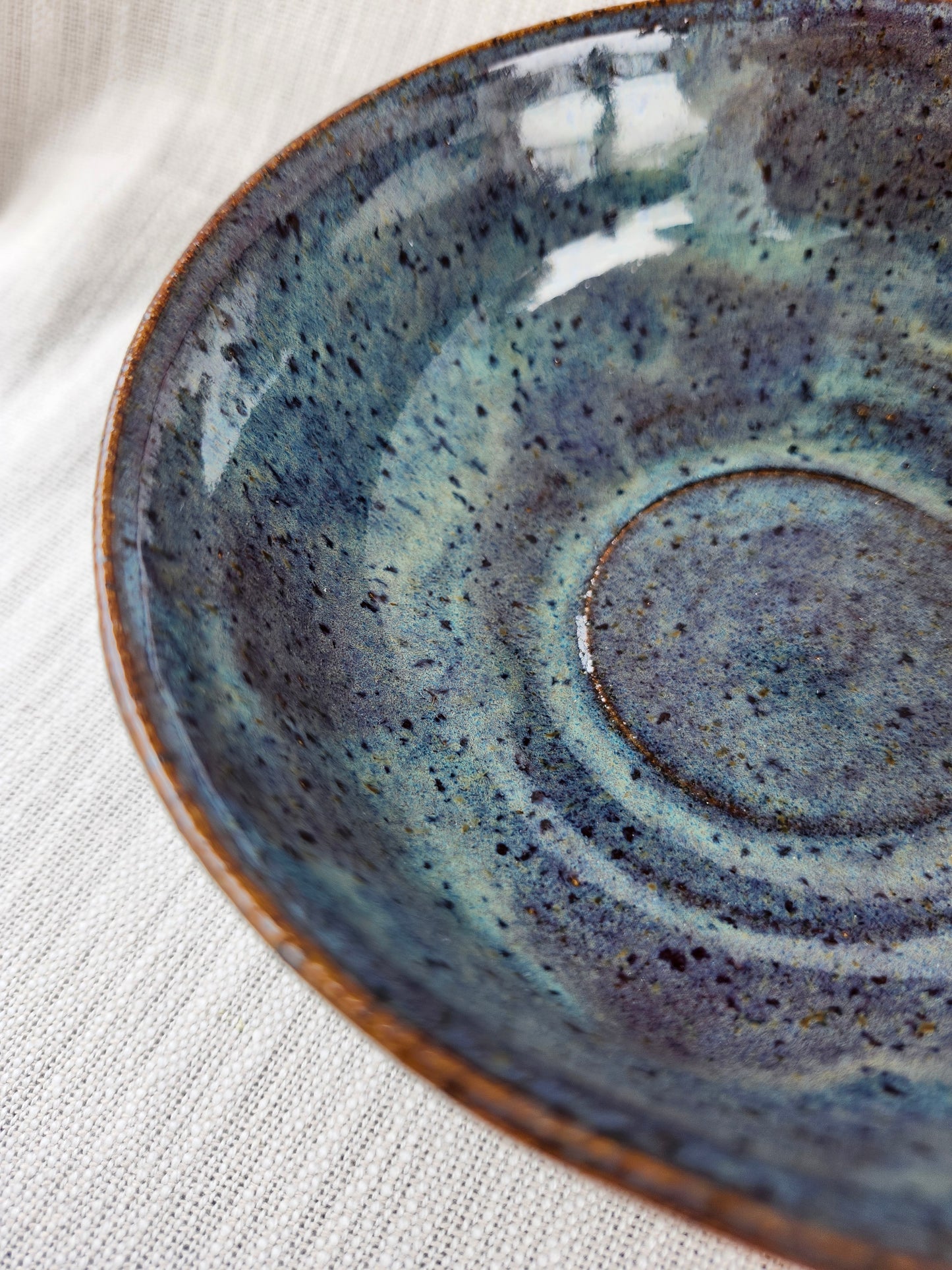 Blue speckled bowl